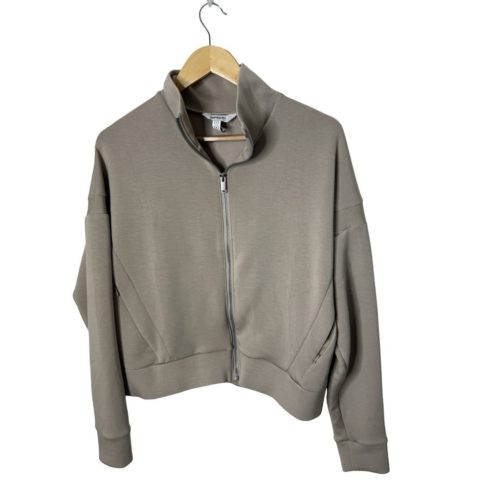 Spanx Air Essentials track jacket size Large womens Beige Full Jacket